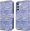 iMoshion Hoesje Geschikt voor Samsung Galaxy S22 Hoesje Met Pasjeshouder - iMoshion Design Bookcase smartphone - Meerkleurig / White Blue Stripes