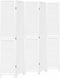 vidaXL - Kamerscherm - met - 5 - panelen - massief - paulowniahout - wit