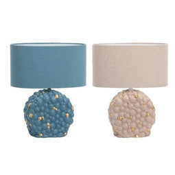 Bureaulamp DKD Home Decor Blauw Gouden Bruin Stof Polyester Keramiek 220 V 50 W (24 x 15 x 34 cm)...