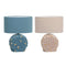 Bureaulamp DKD Home Decor Blauw Gouden Bruin Stof Polyester Keramiek 220 V 50 W (24 x 15 x 34 cm)...