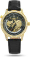 Aviator - Dames Horloge F-Series Diamond Gold Collection - Zwart/Goud - Ø 38mm