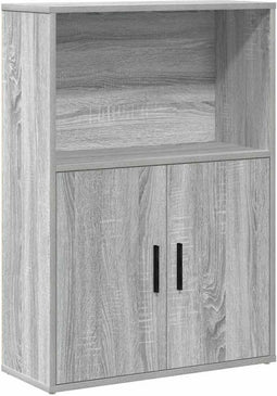vidaXL - Boekenkast - 60x24x85 - cm - bewerkt - hout - grijs - sonoma - eikenkleurig