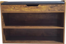 Schoenenkast met zitkussen - Halbankje met schoenen opbergvakken - vintage bruin