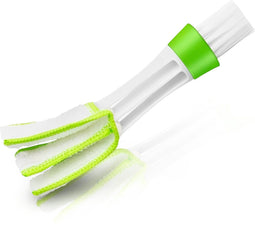 LUFT Lamellen reiniger - 2-in-1 Jaloezieën reiniger - Microvezeldoekjes uitwasbaar - Groen/Grijs (2 stuks)