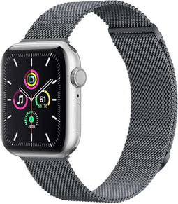 imoshion Milanees magnetisch bandje - Geschikt voor Apple Watch 1, 2, 3, 4, 5, 6, 7, 8, 9, 10 (42 mm), SE - 38/40/41 mm - Donkergrijs - S