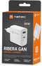 Natec Ribera GaN - Oplader 65W - 2x USB (Type A en C) - Wit