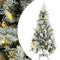 vidaXL - Kerstboom - met - LED - en - dennenappels - en - sneeuw - 225 - cm - PVC - en - PE