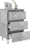 vidaXL - Nachtkastjes - 2 - st - 40x35x69 - cm - bewerkt - hout - betongrijs