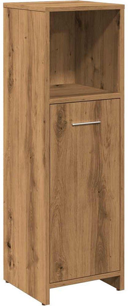 vidaXL - Badkamerkast - 30x30x95 - cm - bewerkt - hout - artisanaal - eikenkleur