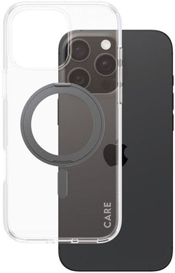 PanzerGlass CARE by PG BLK Kick/MagS iPhone16P 6.9 - Feature Case met Kickstand - Transparant