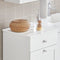 SoBuy BZR21-II-W - Smalle Badkamerkast - Wasgoedkast met Uittrekbare Mand - Wit 40x90x38cm