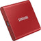 Samsung Portable T7 - Externe SSD 2 TB - USB C 3.2 - Inclusief USB C en USB A kabel - Rood