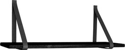 Wandplank - Onbewerkt hout - 80x20cm - Bruin leer