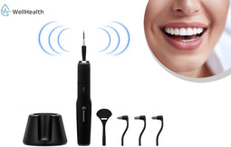 Wellhealth Sonische Tandenreiniger - Tandsteenreiniger 15000 trillingen/min - Inclusief 5 opzetstukken en LED-lamp - Wit