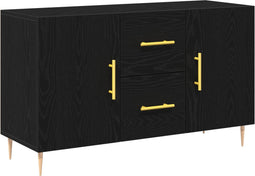 vidaXL - Sideboard - Zwart - Eiken - 100x36x60 - cm - Engineered - Wood