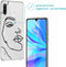 iMoshion Hoesje Geschikt voor Huawei P30 Lite Hoesje Siliconen - iMoshion Design hoesje - Transparant / Zwart / Line Art Woman Black