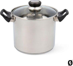 Pot met Glazen Deksel Quid Habitat Roestvrij staal