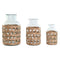 Vaas Home ESPRIT Natuurlijk Kristal 18,3 x 18,3 x 30 cm (3 Onderdelen)