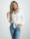 ONLY ONLLECEY LS KNOT SHIRT NOOS - Dames Blouse - Knoopdetail - All over streep - Maat L