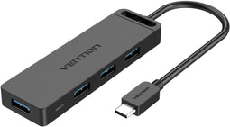 Vention TGKBB - USB-C Hub - 4x USB 3.0 poorten - Zwart