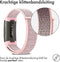 iMoshion Bandje Geschikt voor Fitbit Charge 3 / 4 - iMoshion Nylon band klittenband met design aansluiting - Roze