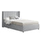 Juskys Savona Polsterbed met Opbergruimte - Lichtgrijs - 120 x 200 cm - Fluwelen Bedframe met