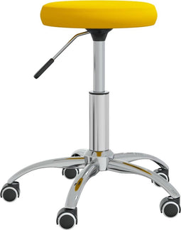 vidaXL - Eetkamerstoel - fluweel - mosterdgeel