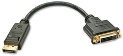 Lindy 41004 - DisplayPort naar DVI-D Kabel - 15cm - Zwart