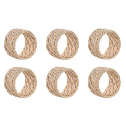 Servetring Home ESPRIT Wit Natuurlijk Bamboe Rotan 5 x 5 x 3 cm