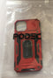Podec iPhone 14 - Telefoonhoesje - Anti-Shock Case met Kickstand en Screenprotector - Rood