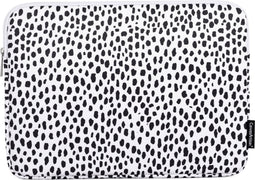 Laptophoes 13 Inch GV – Laptop Sleeve - Geschikt voor Macbook Air & Pro - Panterprint Wit