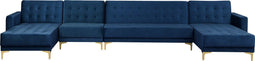 ABERDEEN - Bank U-vormig - Blauw - 6 persoons - Universeel - Fluweel