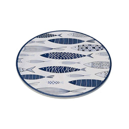 Placemat Versa Blauw Kurk Keramisch Vissen 20 X 0,6 X 20 CM