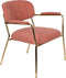ANLI STYLE LOUNGE CHAIR JOLIEN ARM GOLD/PINK