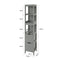 SoBuy FRG126-SG - Hoge Badkamerkast - 2 Lades - Grijs - 30x30x145cm