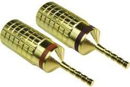 t-101/4S Luidsprekerconnector Stekker, recht Aantal polen: 1 Goud 2 stuk(s)