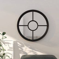 vidaXL - Spiegel - rond - 60x4 - cm - ijzer - zwart