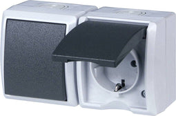 REV 0510231777 Schakel-/stopcontact combinatie Compleet AquaForm Lichtgrijs 1 stuk(s)