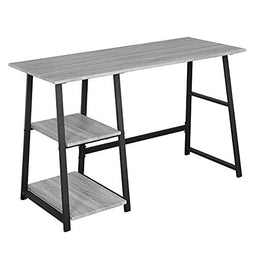 Woltu Bureau met Opbergruimte Industrieel Design - Grijs - 120 x 50 x 73 cm