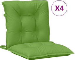 vidaXL - Stoelkussens - 4 - st - lage - rug - 100x50x7 - cm - stof - gemêleerd - groen