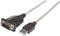 Manhattan USB-naar-serieel converter - 1.8m - RS232 aansluiting - Zilver Zwart