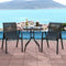 Coast 3-delige Bistroset - Ronde Tafel Ø60x70 cm met Gehard Glas & 2 Stapelbare Stoelen - Zwart