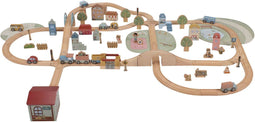 Little Dutch - Treinbaan set XL - 113-delig met locomotief en accessoires