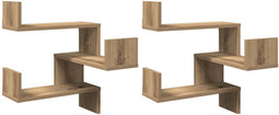 vidaXL - Hoekwandschappen - 2 - st - 40x40x49,5 - cm - hout - artisanaal - eiken