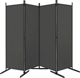 Woltu Paravent Ruimteverdeler & Privacy Scherm 4-Delig Donkergrijs - 223 x 177 cm - Opvouwbare
