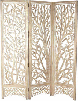 DKD Home Decor - Kamerscherm - Mangohout 153 x 2,5 x 182 cm - Natuurlijk