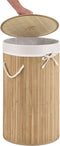Juskys Curly-Round - Bamboe Wasmand - 55 Liter - Natuurkleur