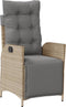 vidaXL - Tuinstoel - verstelbaar - met - voetensteun - poly - rattan - gemengd - beige