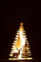 J-Line kerstdecoratie Bomen + Rendier - hout - wit - LED - small
