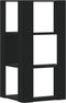 vidaXL - Boekenkast - 3-laags - hoek - 50x50x102 - cm - bewerkt - hout - zwart
